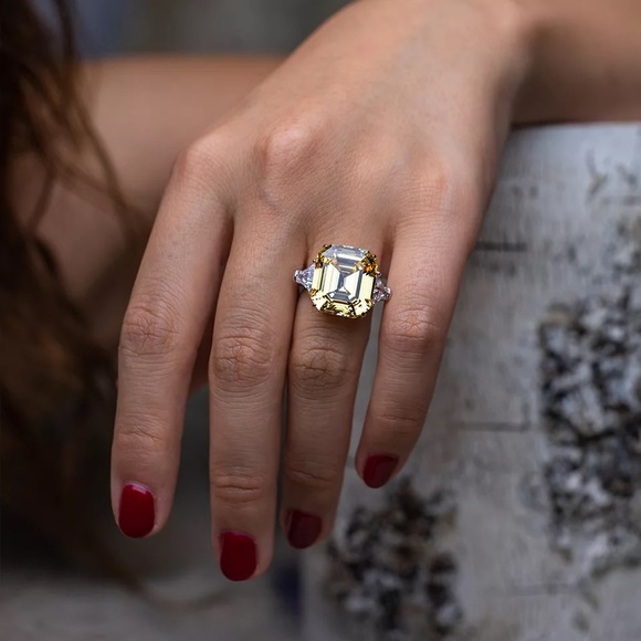 CITRINE Yellow Sterling Silver VVS1 Clarity White Gold Long Dangle Pin Earrings - Picture 16 of 16